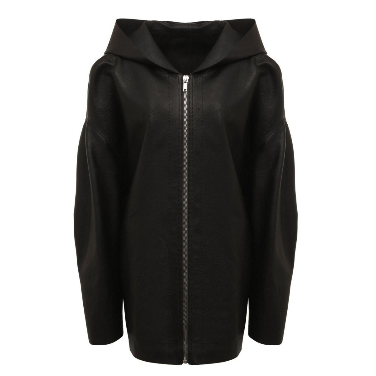 Rick Owens Black Peter Leather Jacket - Runway Catalog