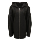 Veste en cuir noir Peter Rick Owens - Catalogue défilé