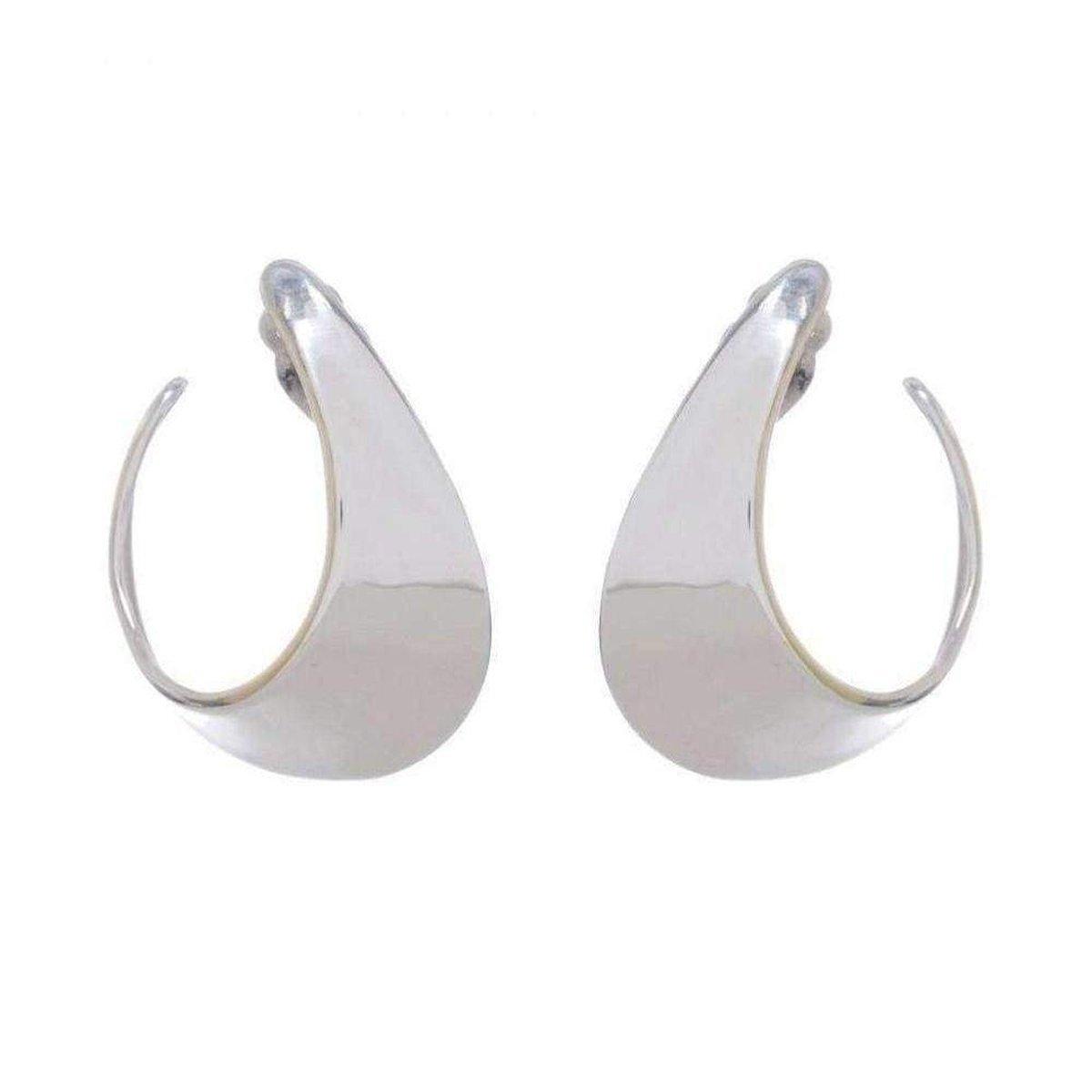 Robert Lee Morris Robert Lee Morris Silver Crescent Clip Hoop Earrings - Runway Catalog