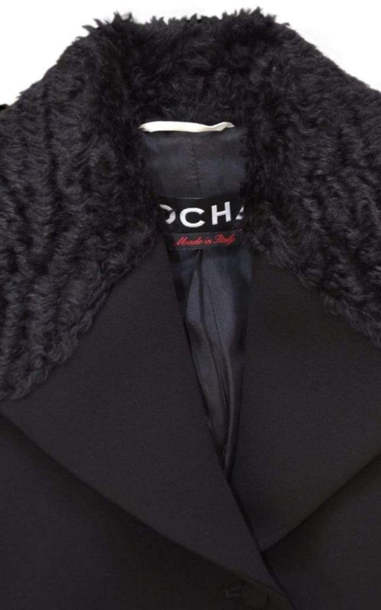 Rochas Black Fur Astrakan Collar Jacket - Runway Catalog
