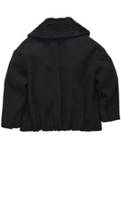 Rochas Schwarze Pelzjacke mit Astrakan-Kragen – Laufsteg-Katalog