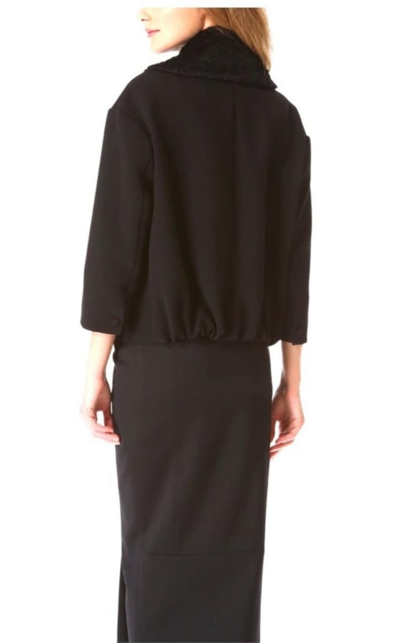 Rochas Black Fur Astrakan Collar Jacket - Runway Catalog