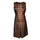 Rochas Rochas Printed Organdy Finished Dress in Gold - Runway Catalog