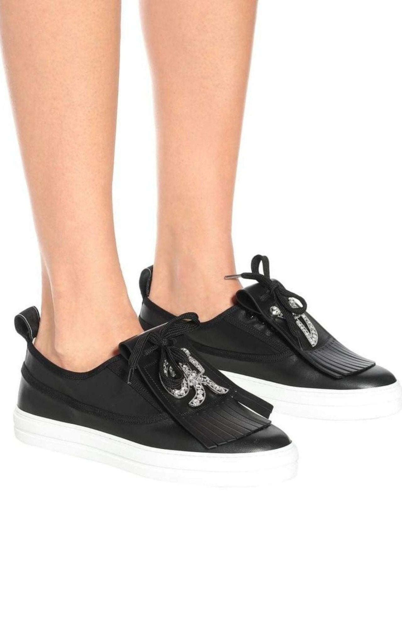 Roger Vivier Call Me Vivier Leather Sneakers - Runway Catalog