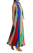 Rosie Assoulin Silk Striped Halter Neck Grown - Runway Catalog