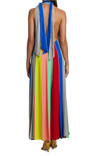 Rosie Assoulin Silk Striped Halter Neck Grown - Runway Catalog