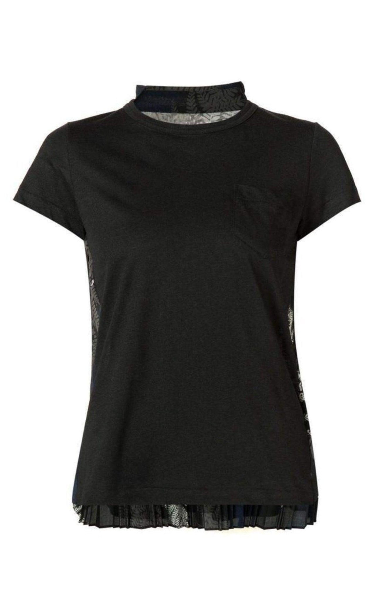 Sacai Back Pleat Black T-shirt - Runway Catalog