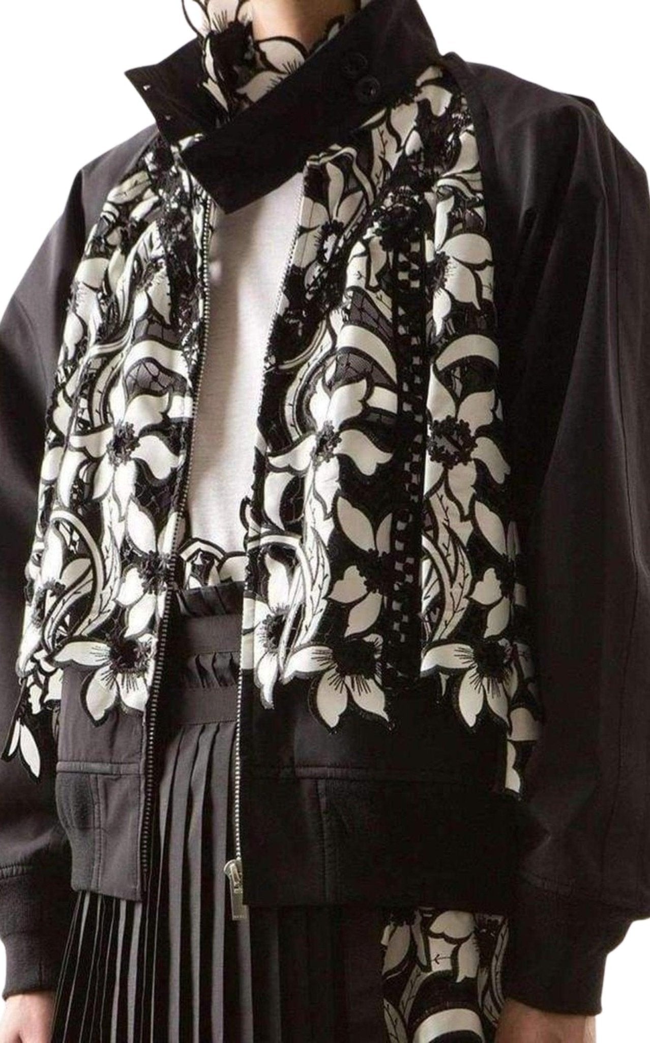 Sacai Broderie Anglaise Floral Cotton Jacket - Runway Catalog