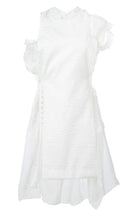 Sacai Lace Trim White Seersucker Dress - Runway Catalog