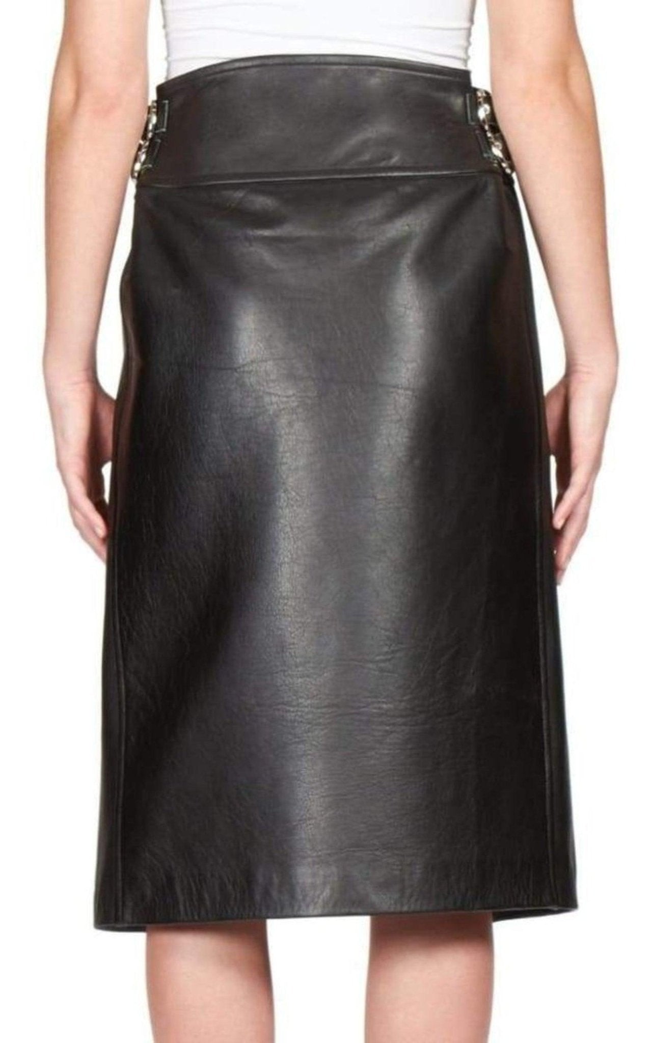 Sacai Leather Fringe Moto Skirt - Runway Catalog