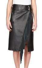 Sacai Leather Fringe Moto Skirt - Runway Catalog
