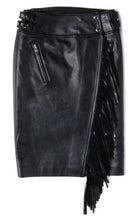 Sacai Leather Fringe Moto Skirt - Runway Catalog