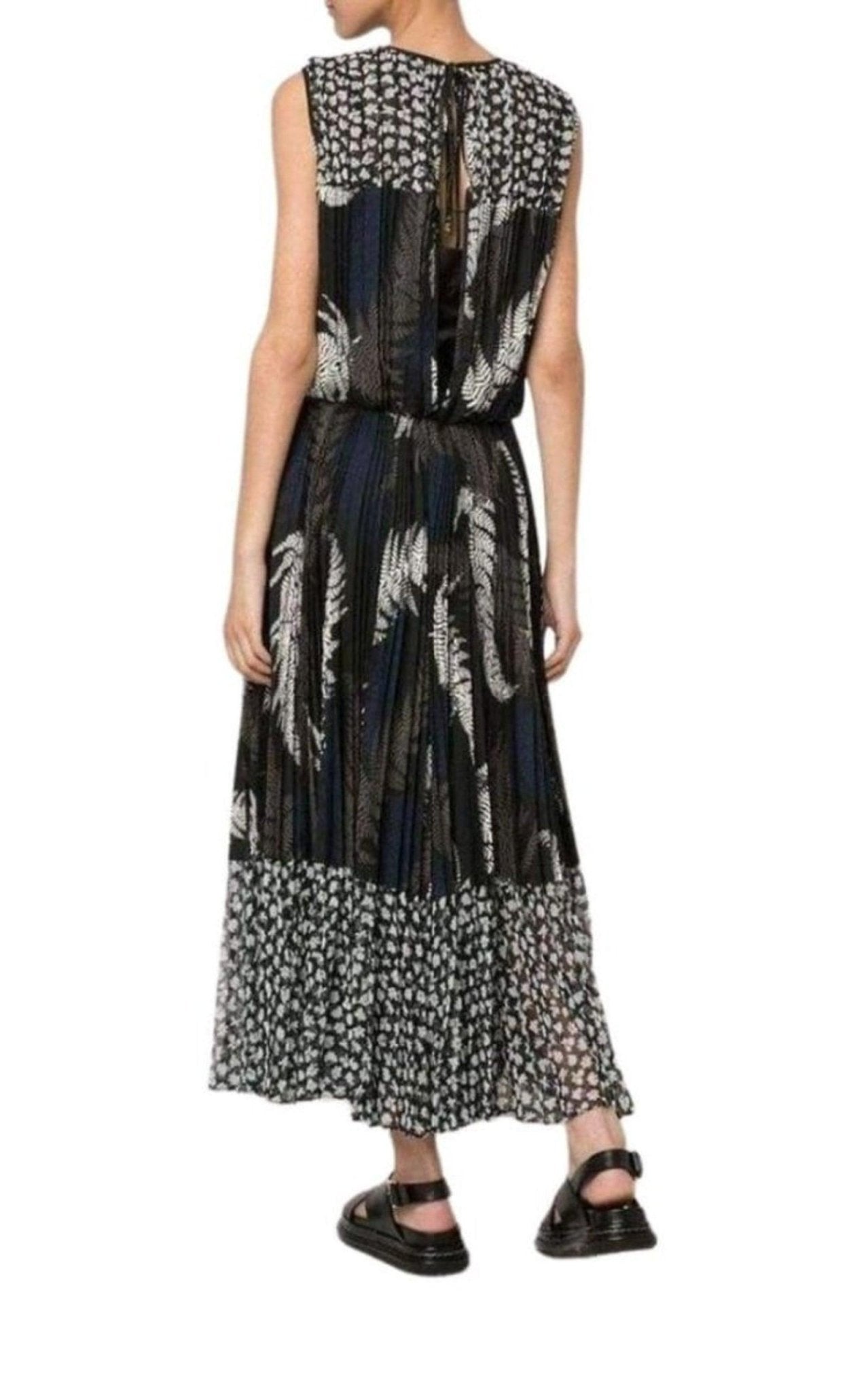 Sacai Mixed Print Pleated Maxi Dress – Runway Catalog