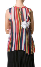 Sacai Striped Pleated Camisole Tank Top - Runway Catalog