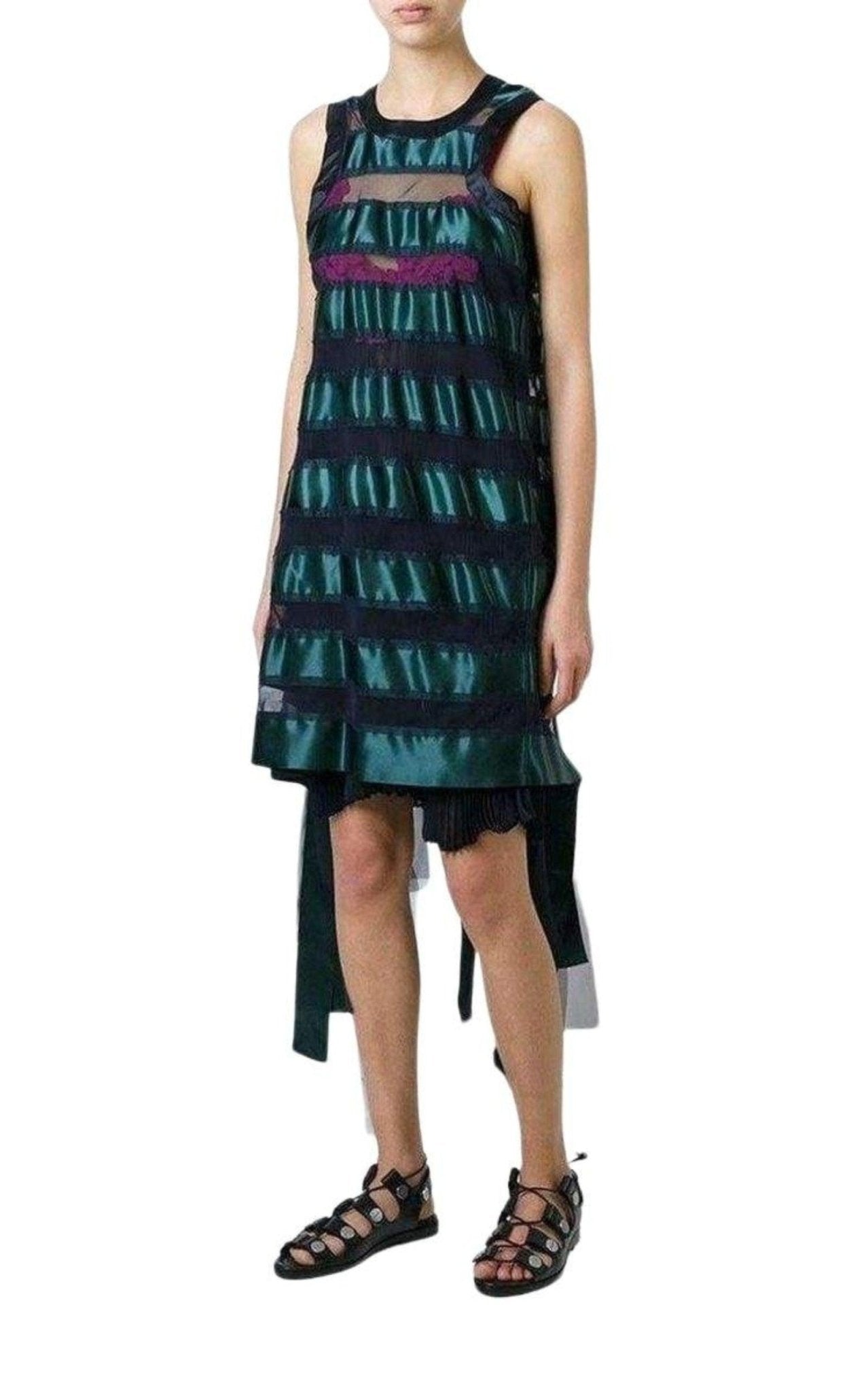 Sacai Transparent Stripe Panel Dress – Runway Catalog