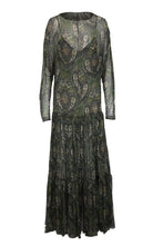 Saint Laurent Paisley Silk Crépon Ruffle Maxi Dress - Runway Catalog