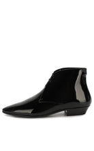 Saint Laurent Patent Leather Ankle Boots - Runway Catalog