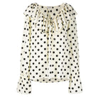 Saint Laurent Ruffle - collar Polka - dot Print Silk Blouse - Runway Catalog