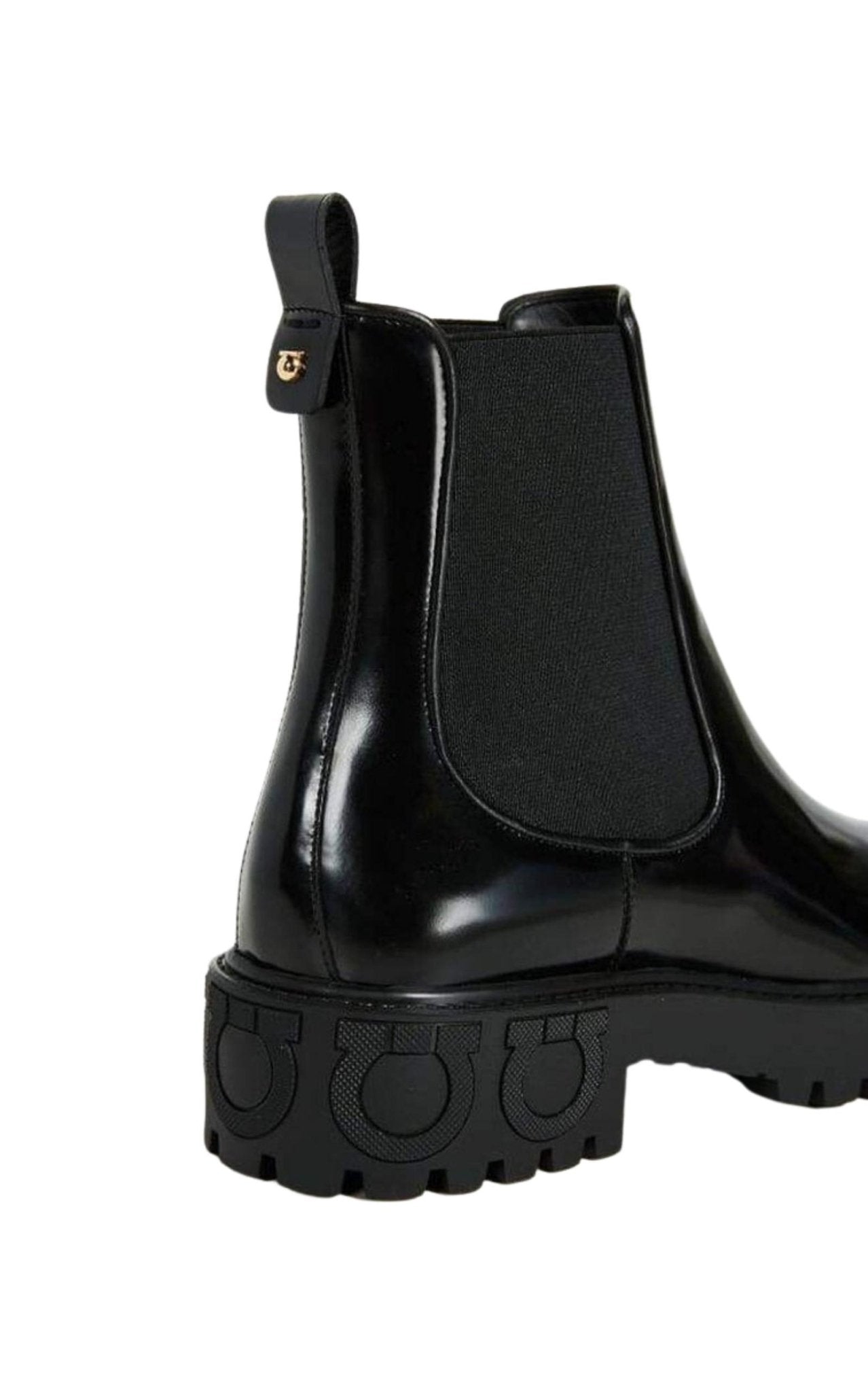 Salvatore Ferragamo Varsi Leather Gancini-Sole Chelsea Boots