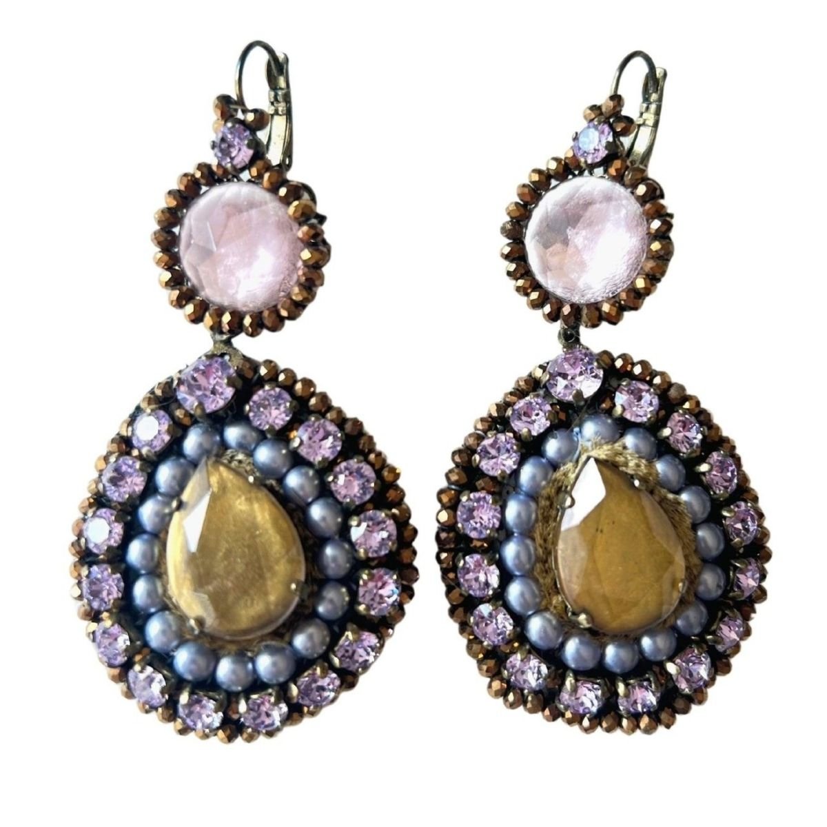 Satellite Paris Crystal Embellished Earrings - Runway Catalog