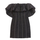 Self - Portrait Black Dot Mesh Frill Mini Dress - Runway Catalog