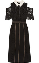 Self - Portrait Hinkley Cold Shoulder Midi Dress - Runway Catalog