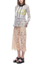 Self - Portrait Ice Grey 3D Floral Guipure Lace Shirt - Runway Catalog