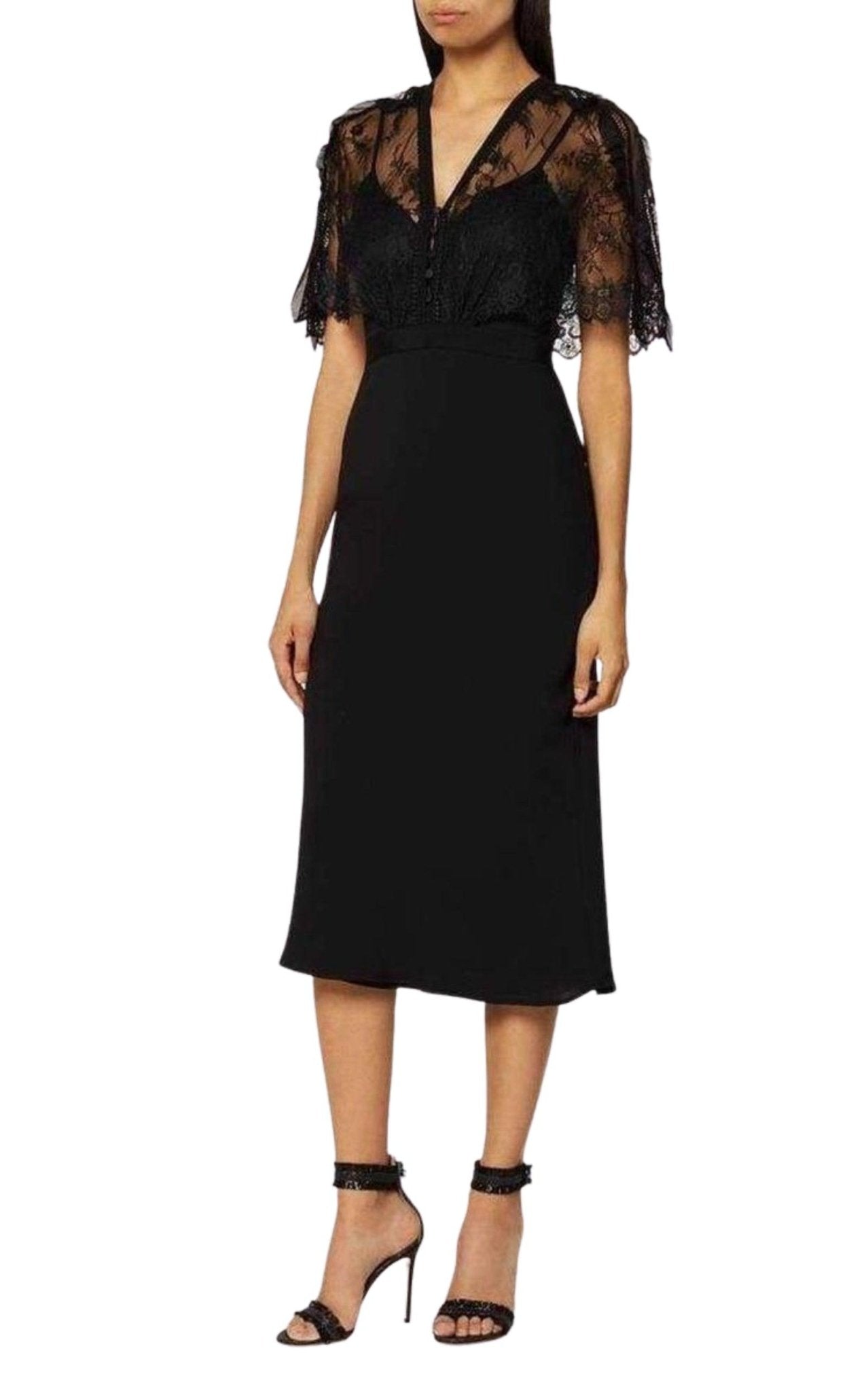 Self - Portrait Mason Cape Overlay Dress - Runway Catalog