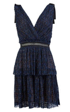 Self - Portrait Navy Metallic Pattern Dress - Runway Catalog