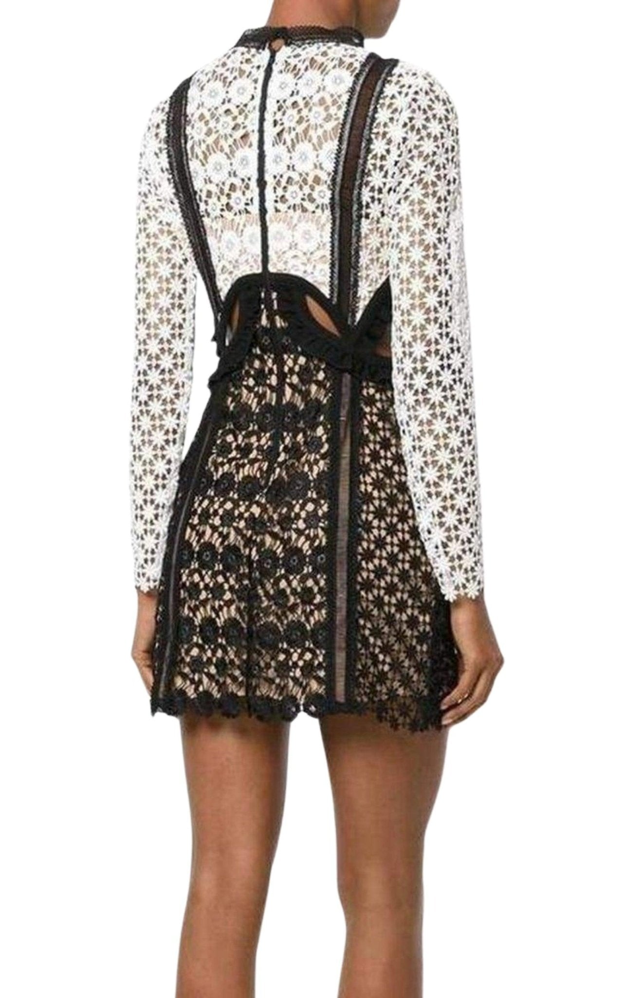Self - Portrait Payne Lace Cut - out Mini Dress - Runway Catalog