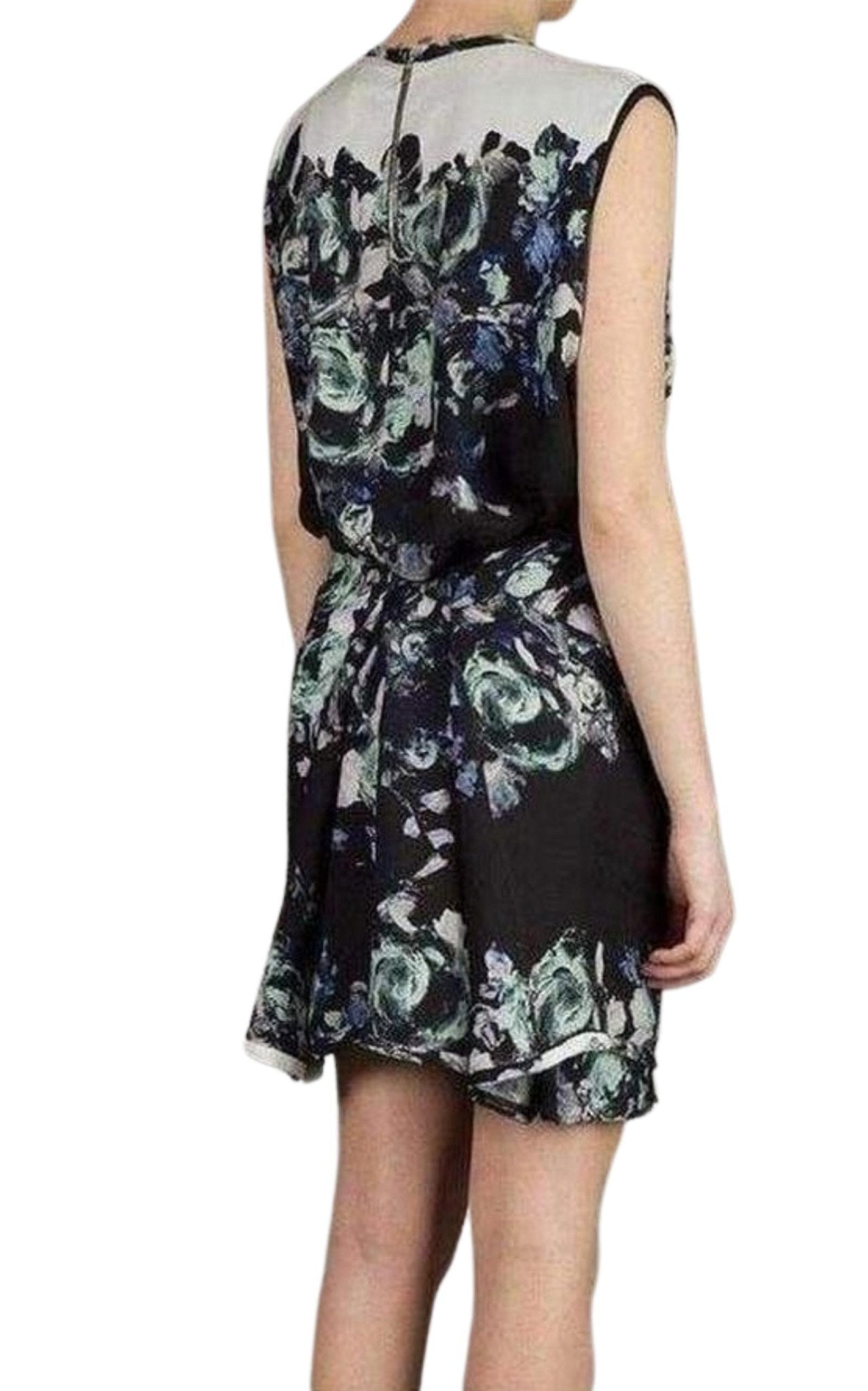 Sharon Wauchob Floral Printed Fringe Silk Dress - Runway Catalog