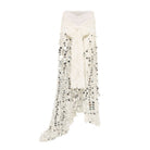 Siedrés Silvana white silver sequined knit maxi skirt with asymmetrical hem