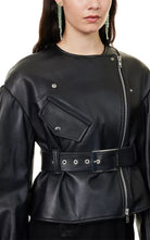 Simone Rocha Sculpted Cropped Leather Jacket - Runway Catalog