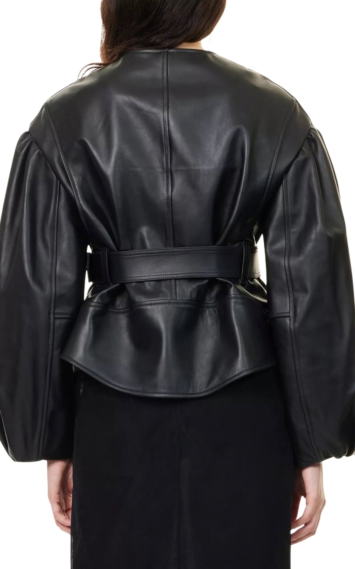 Simone Rocha Sculpted Cropped Leather Jacket - Runway Catalog