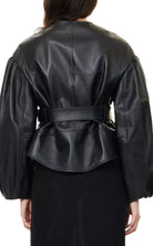 Simone Rocha Sculpted Cropped Leather Jacket - Runway Catalog