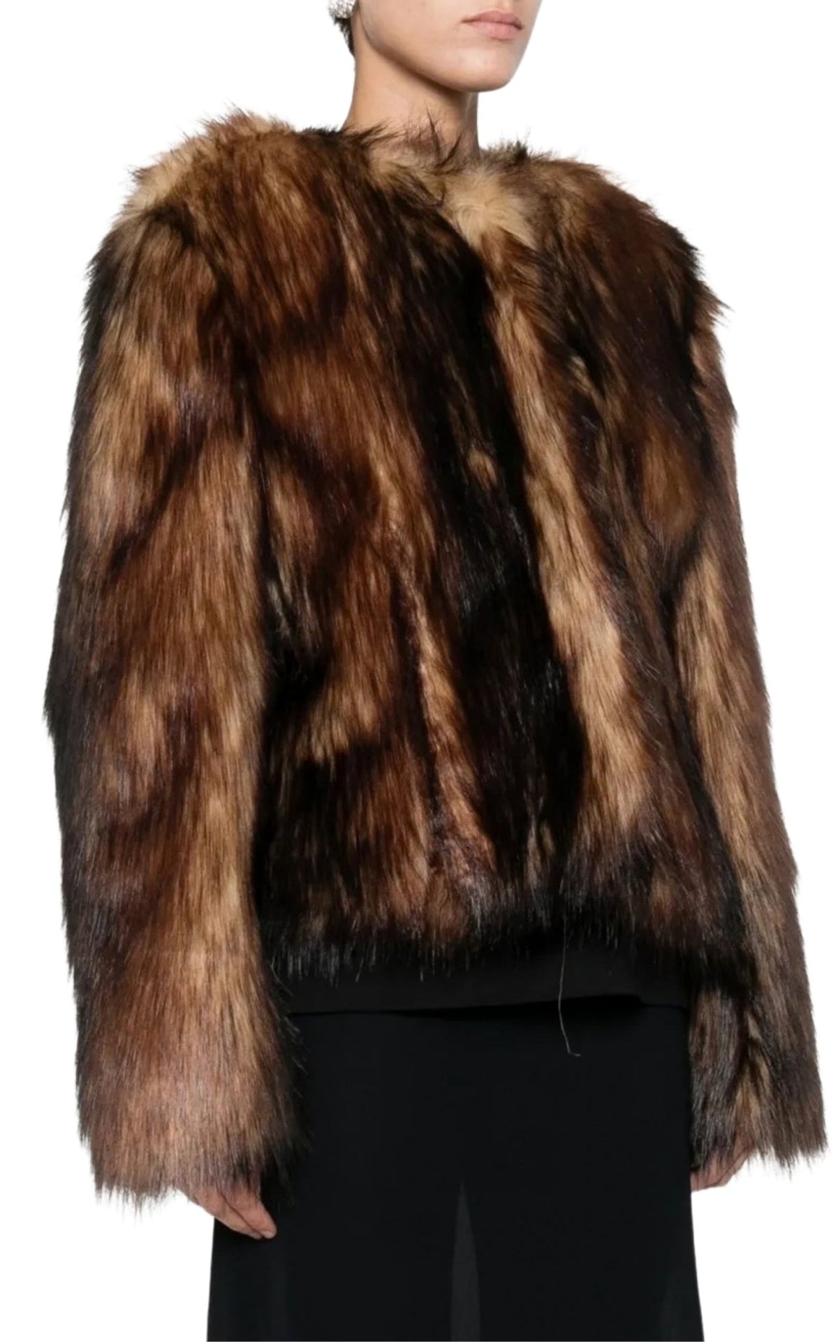 Simone Rocha Sculpted Faux Fur Fray Jacket - Runway Catalog
