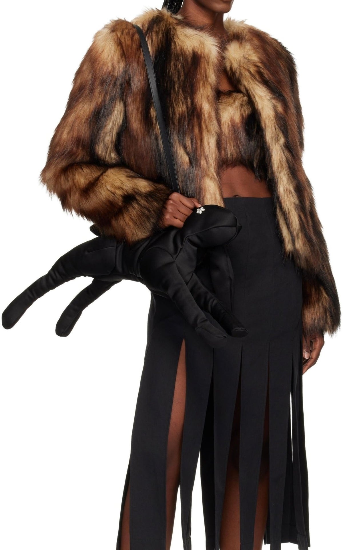 Simone Rocha Sculpted Faux Fur Fray Jacket - Runway Catalog