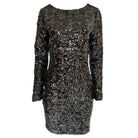 Soky & Soka Black Sequence Mini Dress with Open Back - Runway Catalog