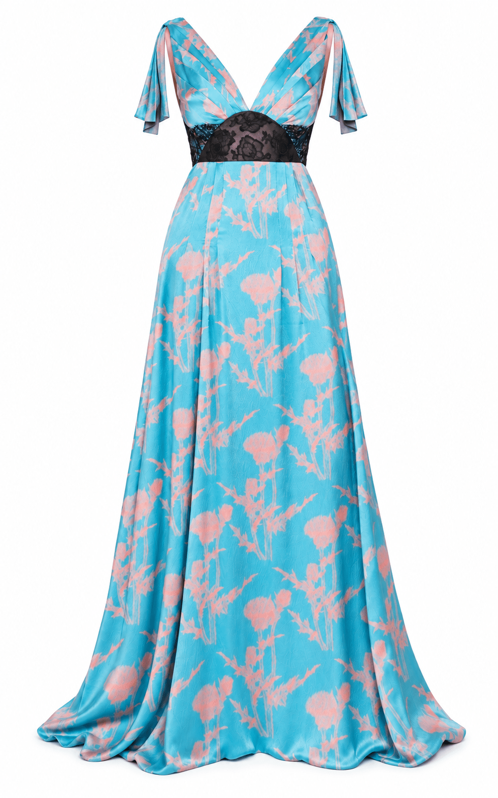 Sophie Theallet Azur Blue Coral Silk Gown - Runway Catalog