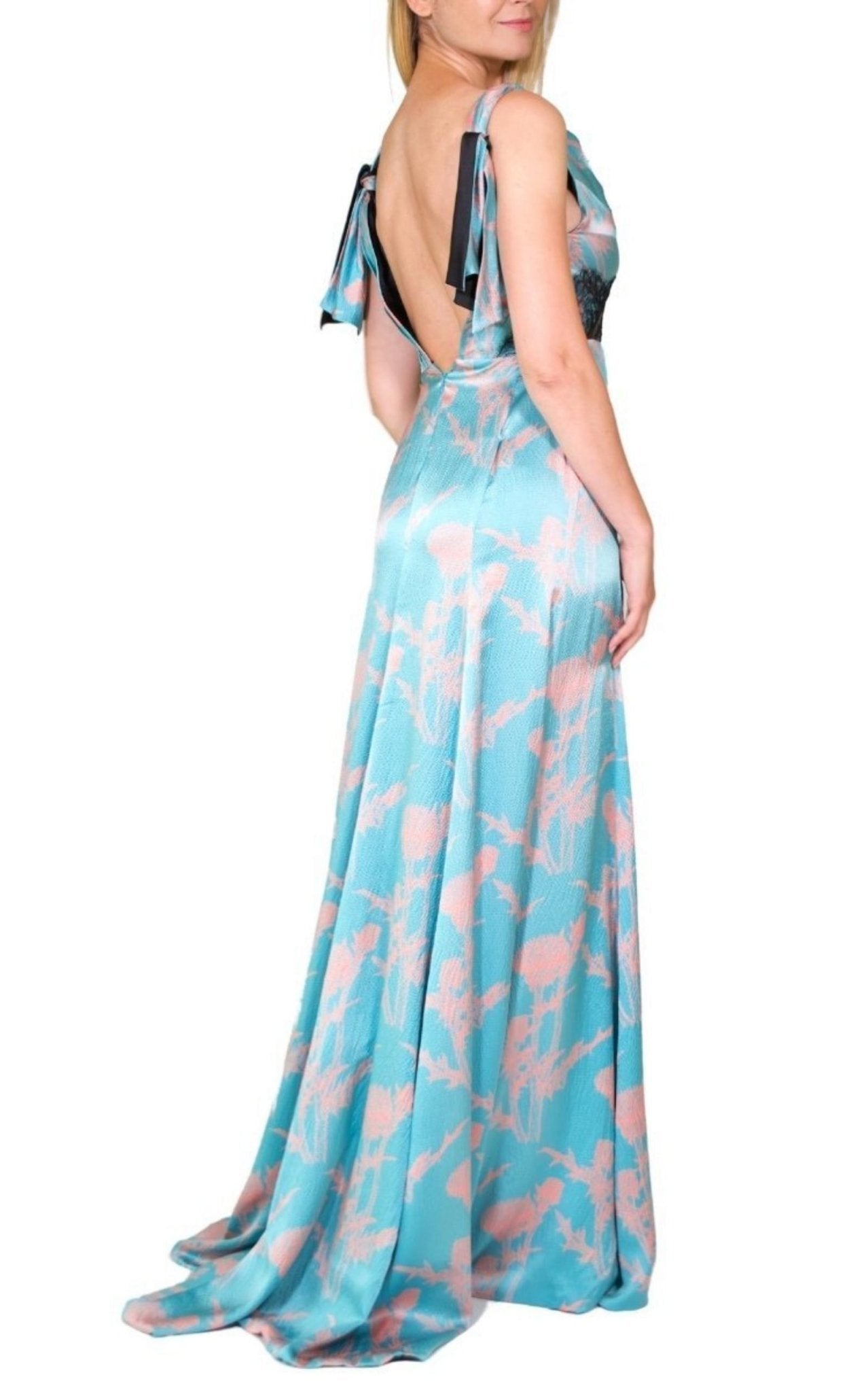 Sophie Theallet Azur Blue Coral Silk Gown - Runway Catalog