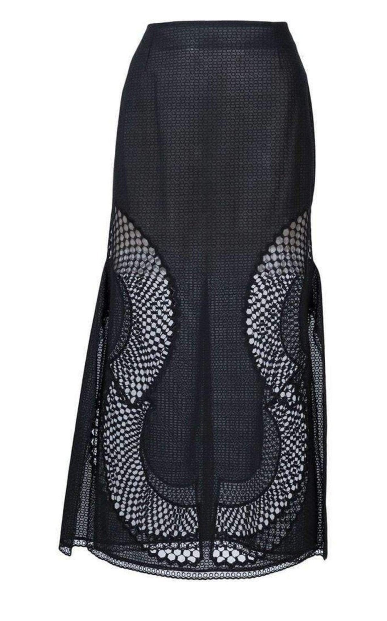 Stella McCartney Perforated A - Line Black Skirt - Runway Catalog