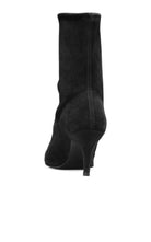 Stuart Weitzman Cling Black Suede Sock Booties - Runway Catalog