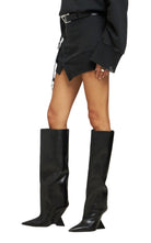 The Attico Cheope Leather Wedge Knee - High Boots - Runway Catalog