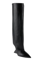 The Attico Cheope Leather Wedge Knee - High Boots - Runway Catalog