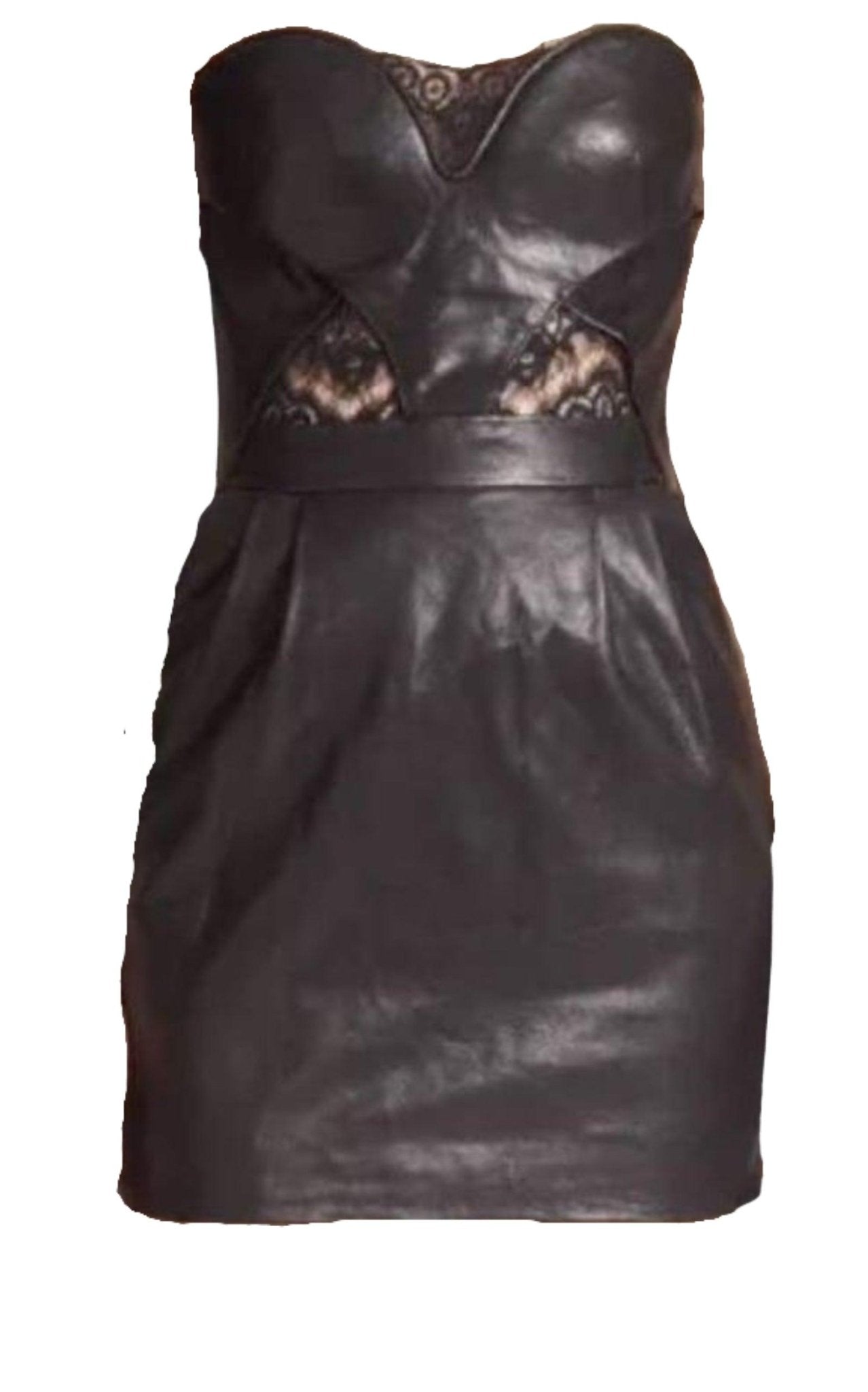 The Kooples Black Leather Strapless Dress - Runway Catalog