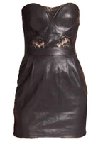 The Kooples Black Leather Strapless Dress - Runway Catalog
