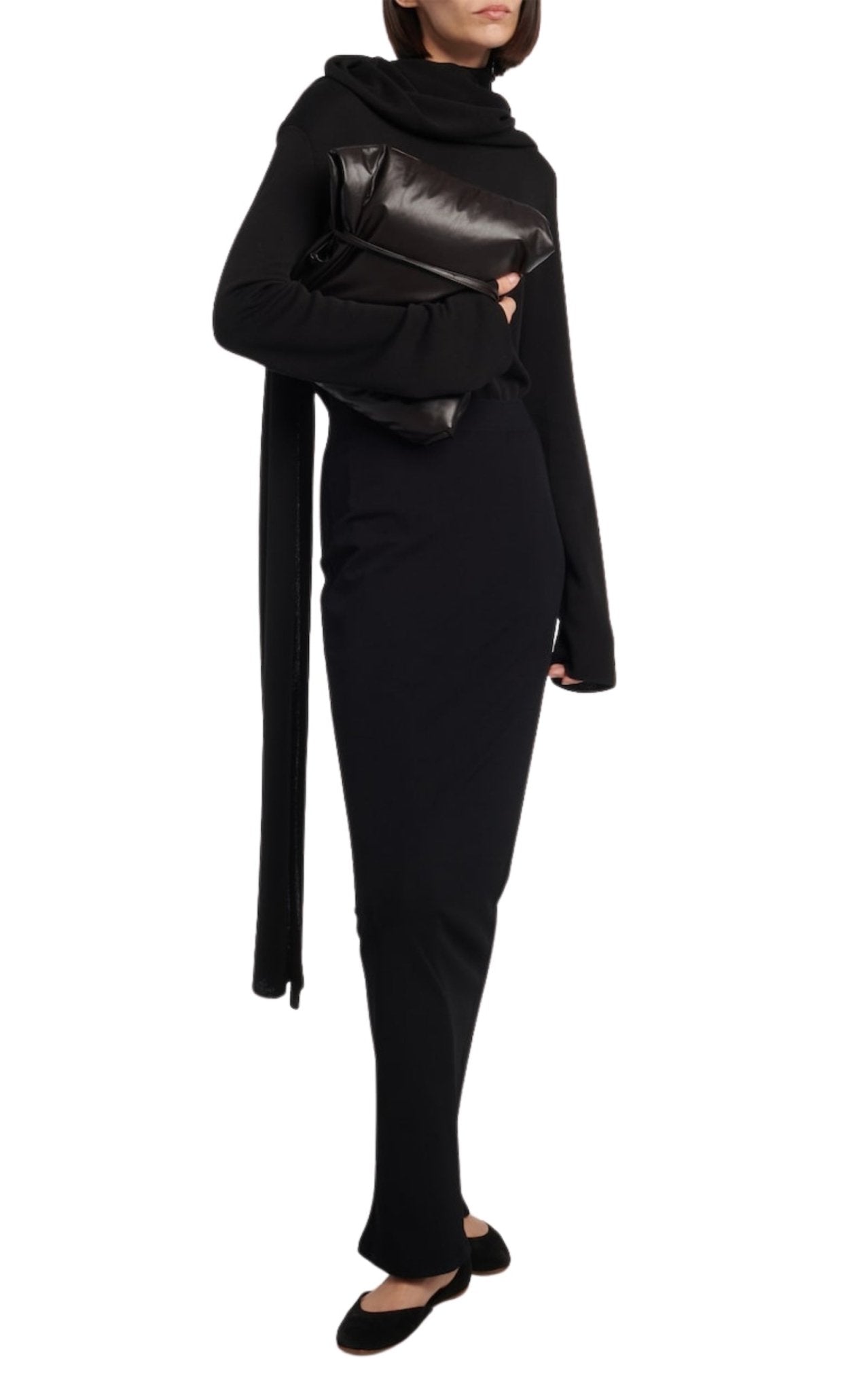 The Row Gemma Suede Ballet Flats in Black
