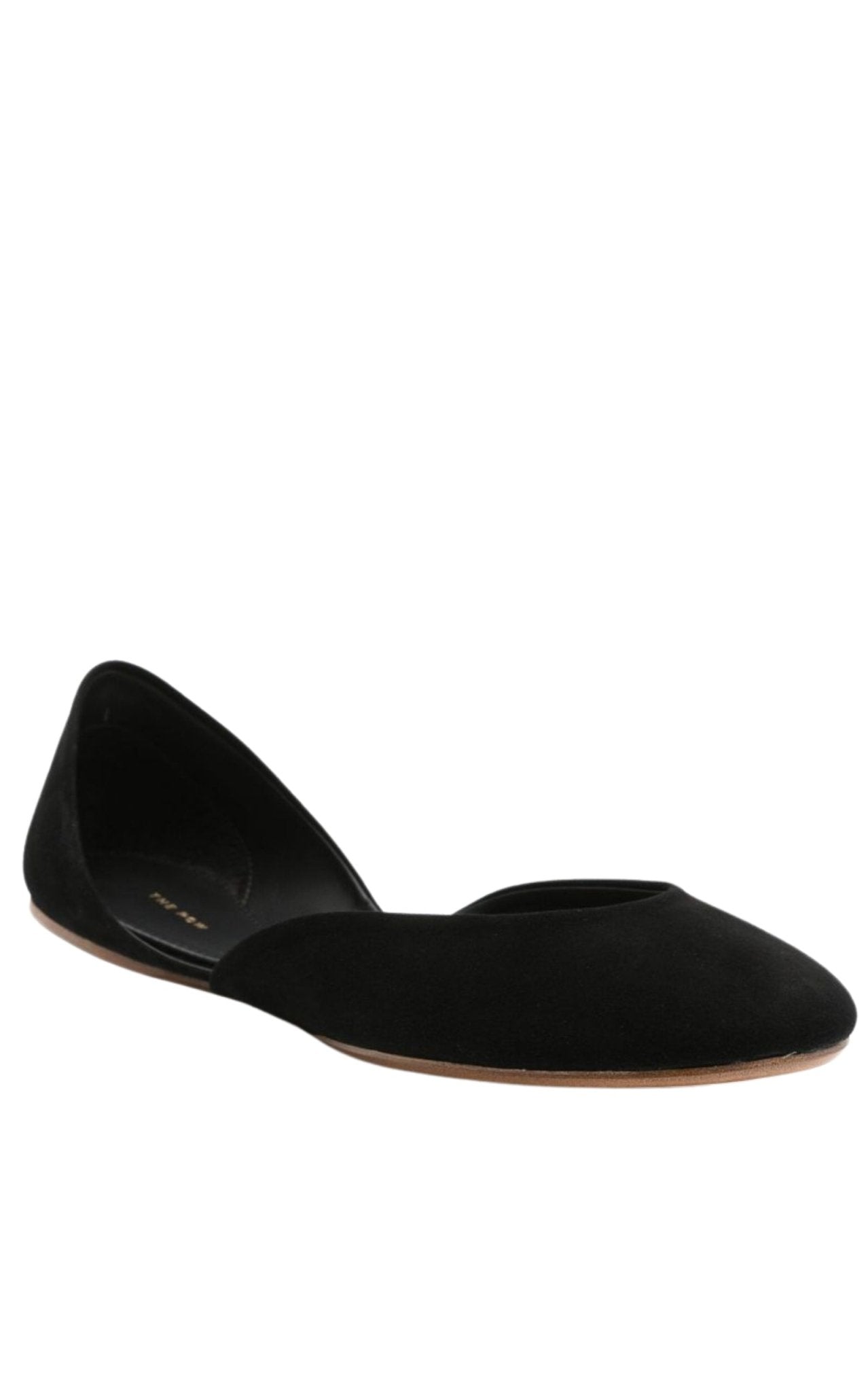 The Row Gemma Suede Ballet Flats in Black