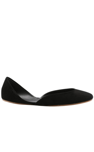 The Row Gemma Suede Ballet Flats in Black