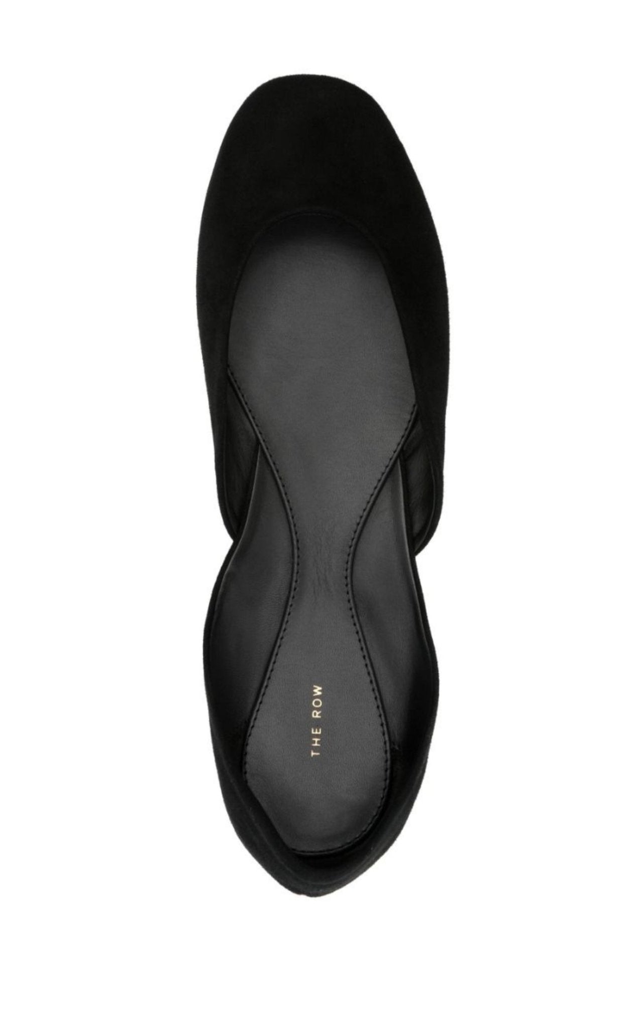 The Row Gemma Suede Ballet Flats in Black